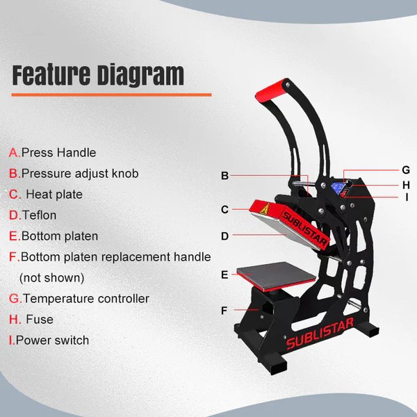 6"*6" Manual Label Clamshell Heat Press Machine For DTF/ Vinyl Film Heat Transfer Printing t shirt garment logo