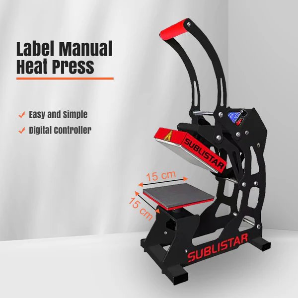 6"*6" Manual Label Clamshell Heat Press Machine For DTF/ Vinyl Film Heat Transfer Printing t shirt garment logo