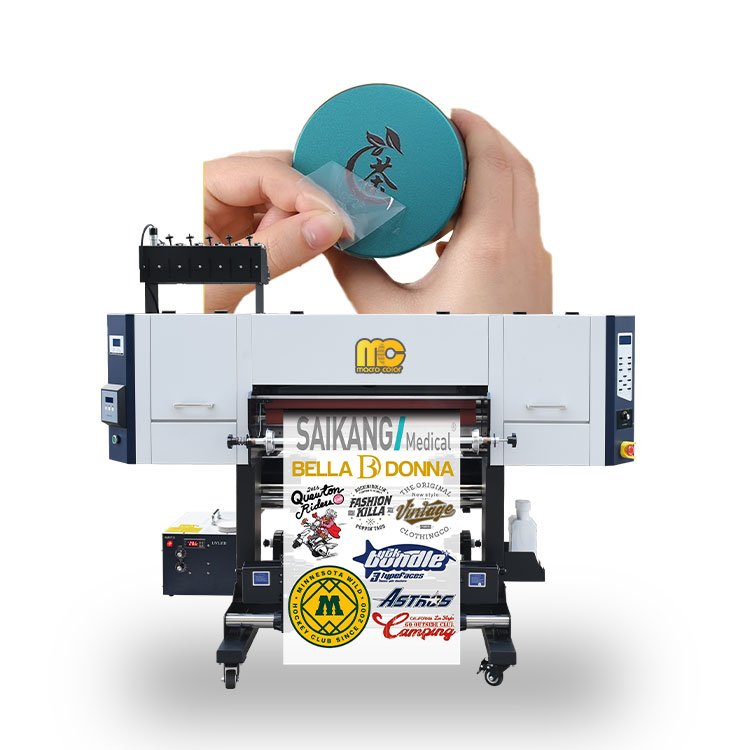 New Development UV Transfer Sticker Printer A1 60cm Dtf UV Printing Machine with Auto Lamination UV Dtf White