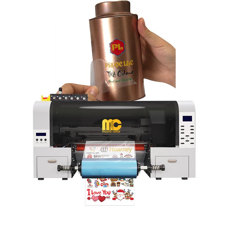 New Development UV Transfer Sticker Printer A1 60cm Dtf UV Printing Machine with Auto Lamination UV Dtf White