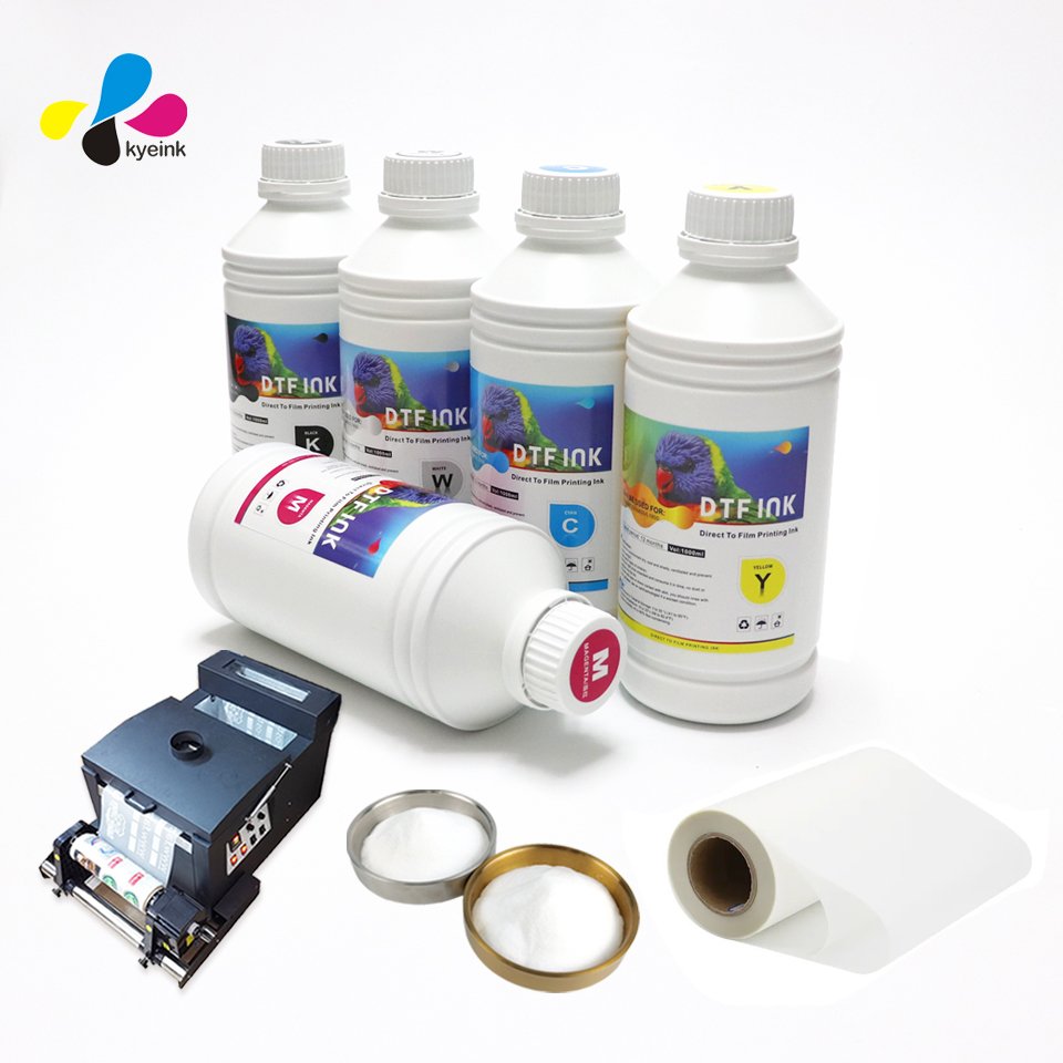 Tinta Dtf Para i3200a1 1000ml Dtf Pet Film Transfer Ink For I3200 Head Shaking Powder Ink DTF Ink for I3200