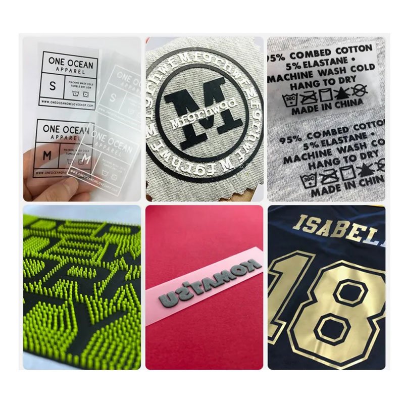Custom heat transfer tagless labels for clothing,silicone Care Label Heat Transfer Labels printing for Socks,Shirts,Hats,Caps