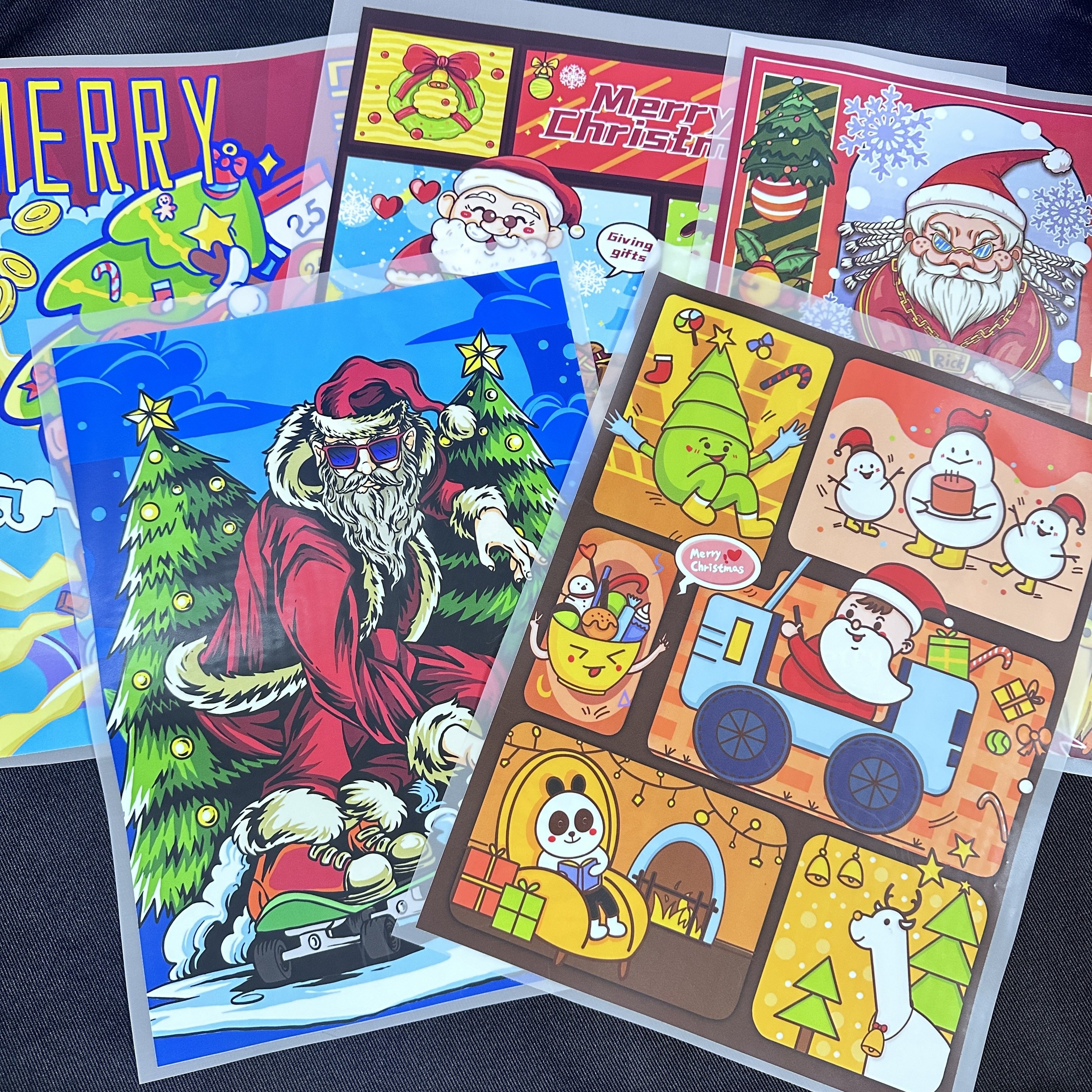 custom christmas dtf sticker heat press sheets plastisol heat transfer printing label htv vinyl stickers decals for t-shirt