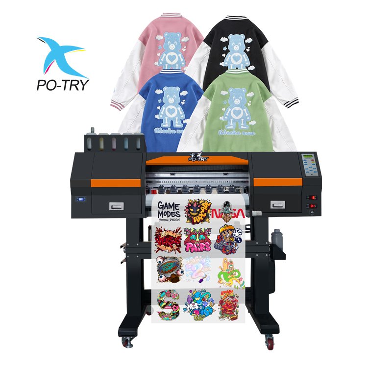 PO-TRY 60 cm DTF Printer 5 Heads 24 Inch A1 Semi-Automatic with Powder Shaking Machine New Condition