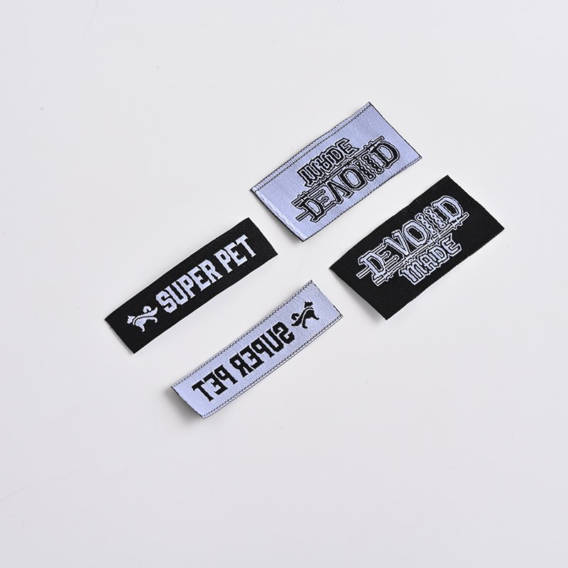 Factory Price Private Woven Damask Satin Brand Tags Custom Logo Tag Etiquette Personalise Vetement Woven Label For Clothes