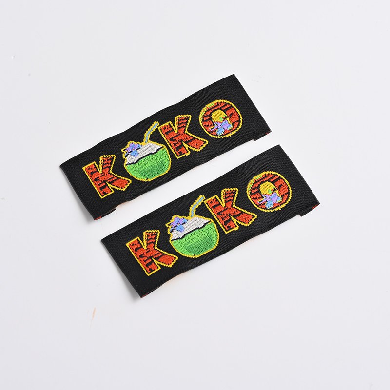 Factory Price Private Woven Damask Satin Brand Tags Custom Logo Tag Etiquette Personalise Vetement Woven Label For Clothes