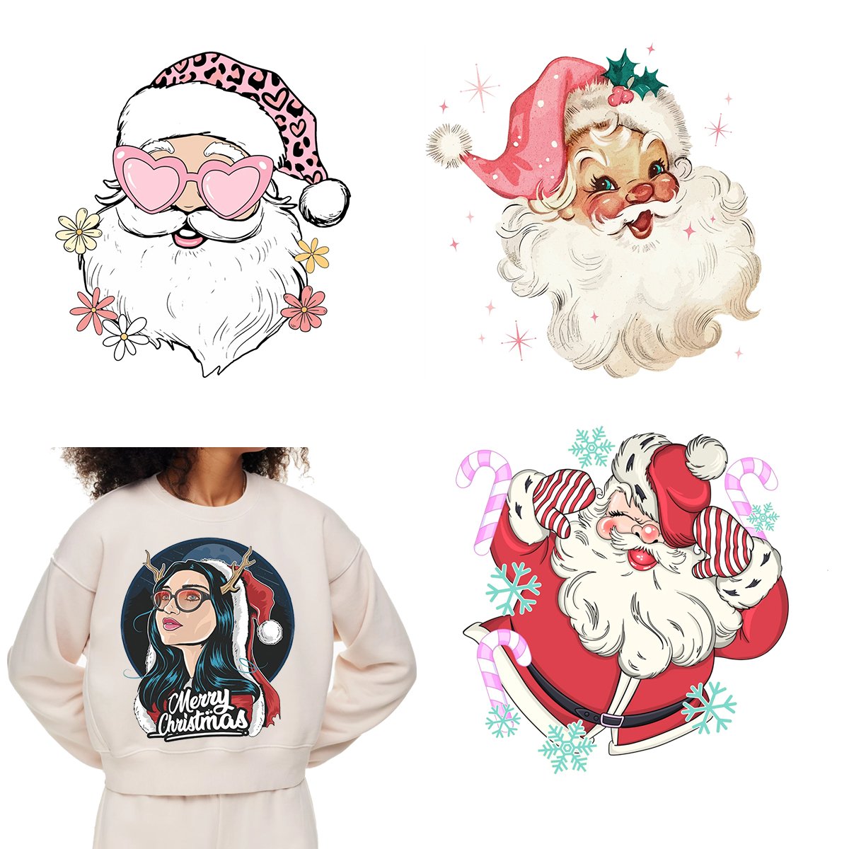 Christmas dtf transfers stickers Wholesale Custom Design T-shirts Hoodies iron on Heat Ready to Press transfers printing