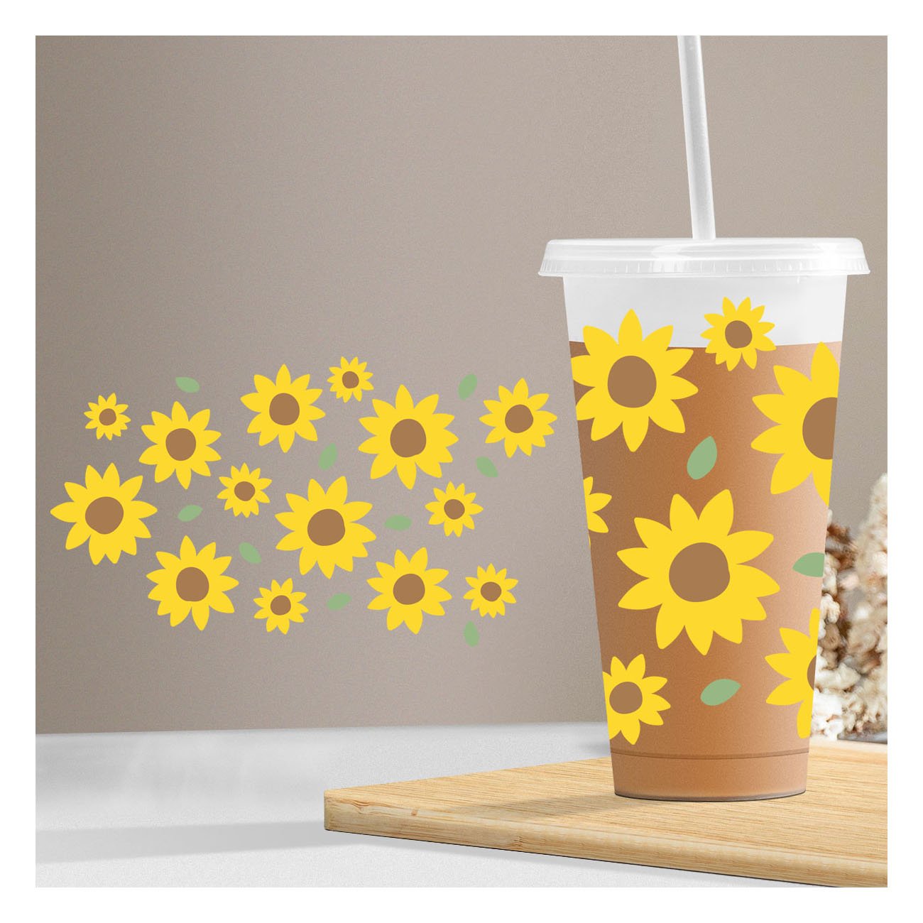 Custom Ready To Press UV DTF Cold Cup Tumbler Wrap Cold Transfers 24 oz Cold Cup Stickers Wraps