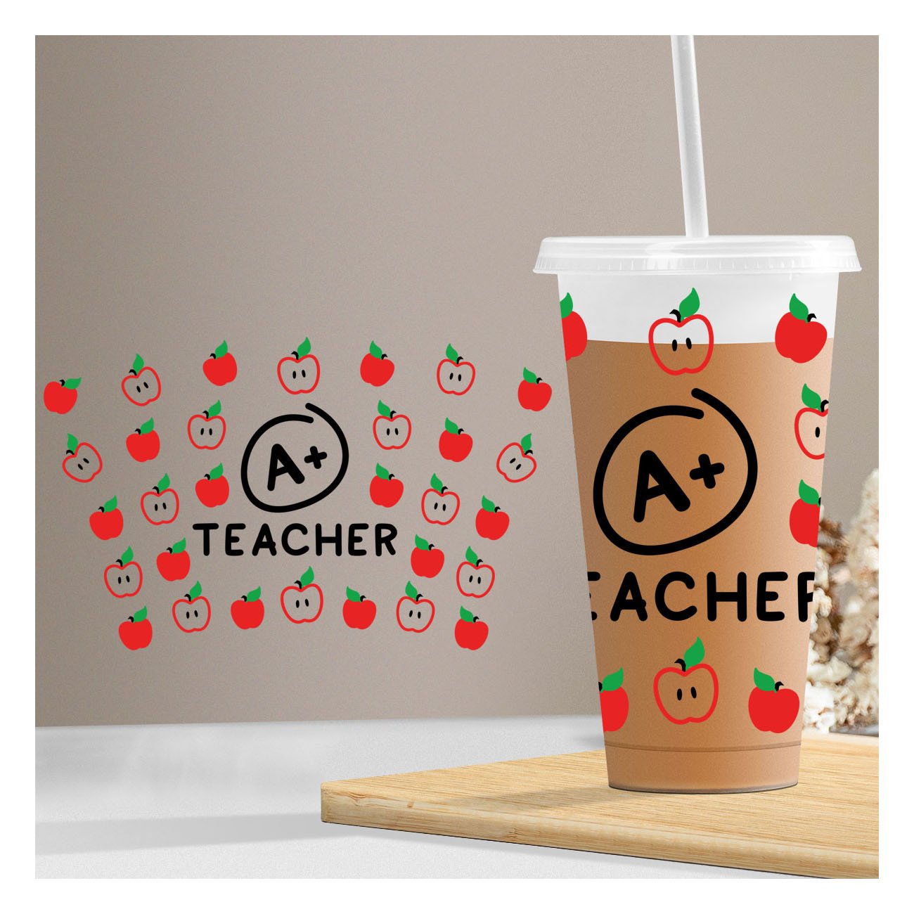 Custom Ready To Press UV DTF Cold Cup Tumbler Wrap Cold Transfers 24 oz Cold Cup Stickers Wraps