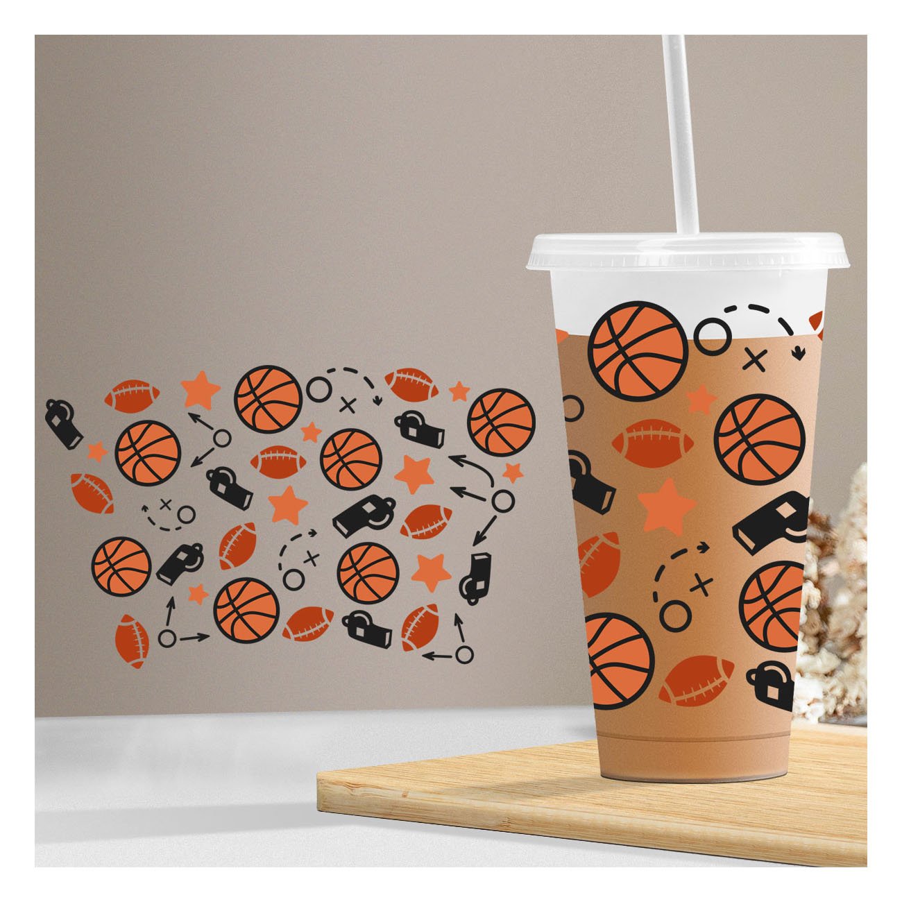 Custom Ready To Press UV DTF Cold Cup Tumbler Wrap Cold Transfers 24 oz Cold Cup Stickers Wraps