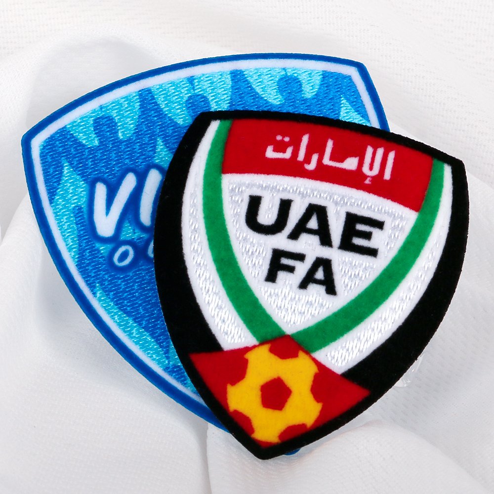 Custom 3D Football Sport Club Name Logo Embroidered Heat Transfer Printed Flocking Badges and Patches for Jackets