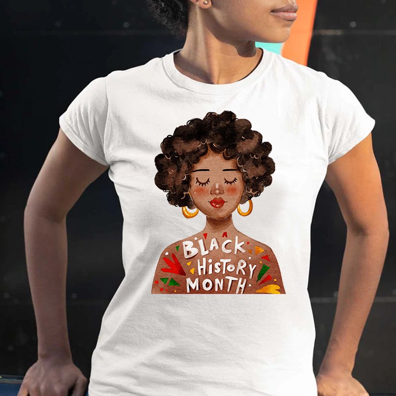 Custom cute girl DTF transfer for black history month