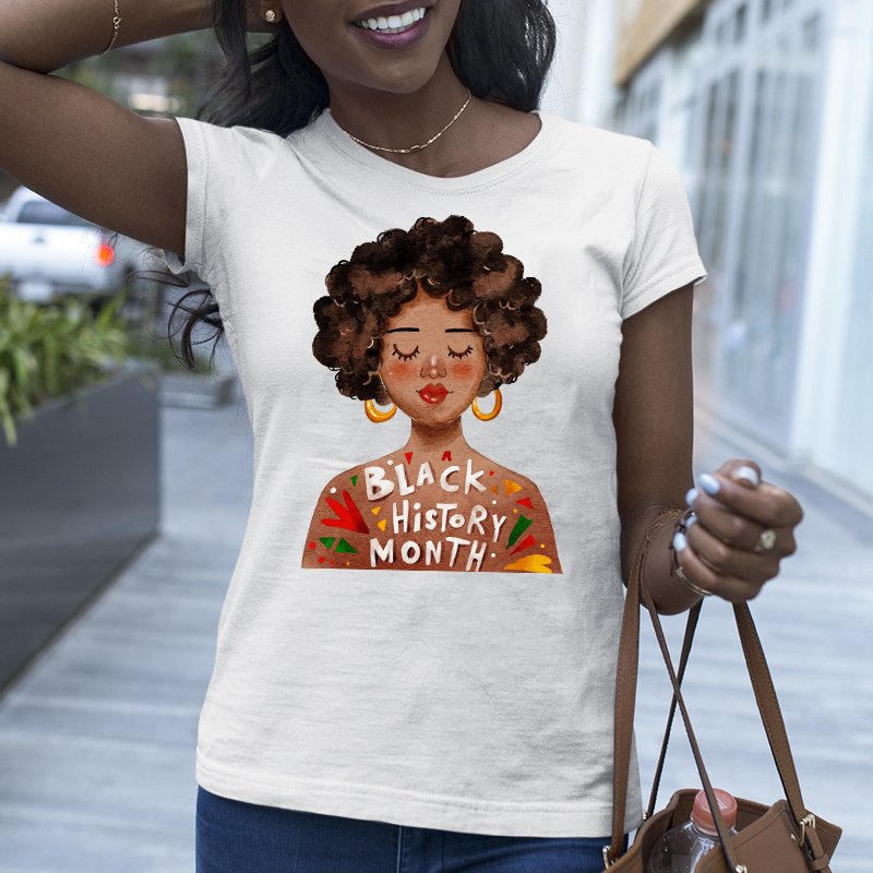 Custom cute girl DTF transfer for black history month