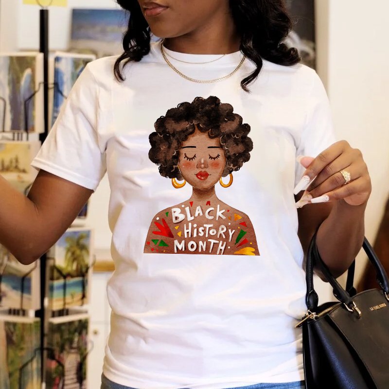 Custom cute girl DTF transfer for black history month