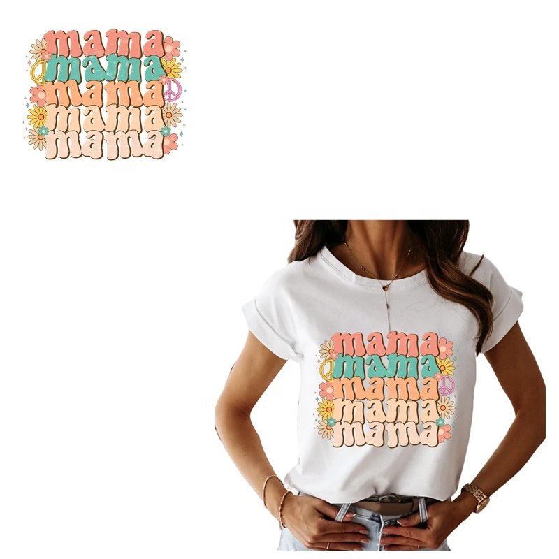 NO MOQ Small Large Custom Adult DTF Print T-Shirt Heat Transfer Full Color Gang Sheet DTF Print Heat Transfer Design For Clothes