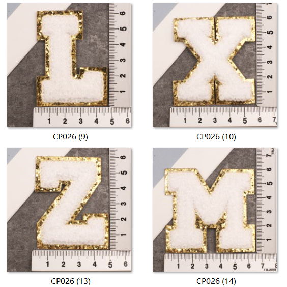 Factory Price Pink Letter Chenille Patches Heat Transfer Embroidered Sew on Embroidery Patches
