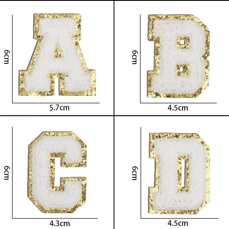 Factory Price Pink Letter Chenille Patches Heat Transfer Embroidered Sew on Embroidery Patches