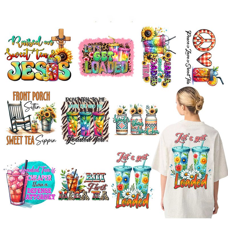 Custom Size Hot Sale Cartoon Dtf Heat Transfer Printing Press Print Transfers Custom T Shirt DTF Thermal Transfer Sticker