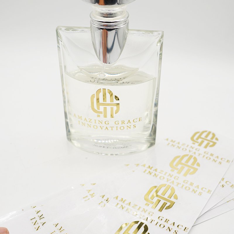 Customized logo Personalized design high-quality printing 3D shiny self adhesive metal transfer sticker Packaging labels
