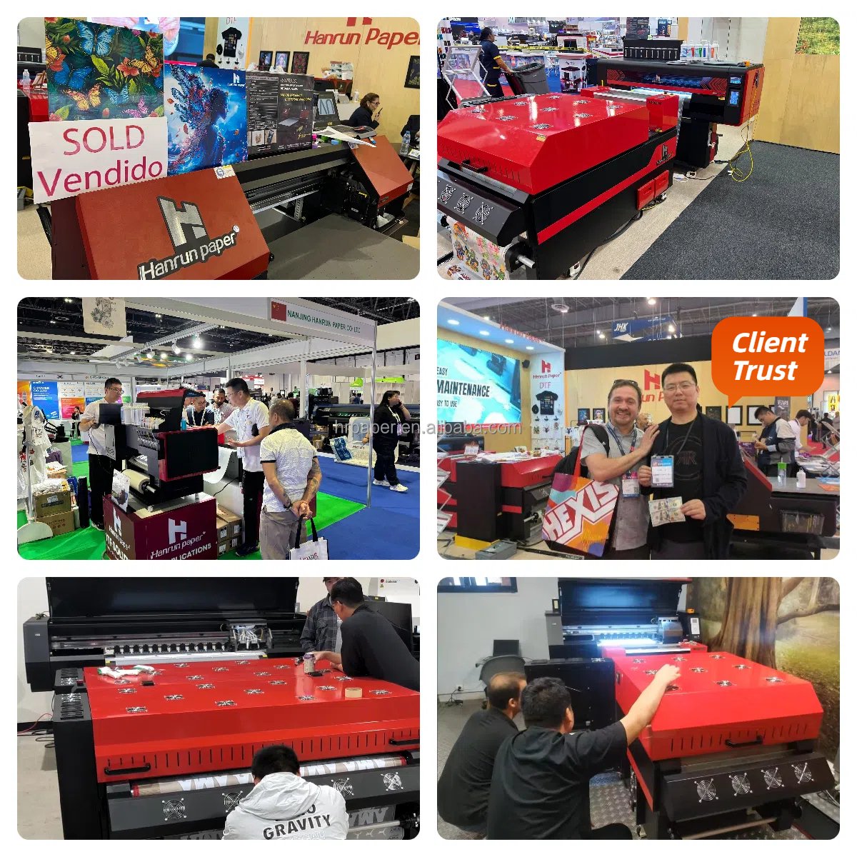 Hanrun paper 120cm I3200 industrial dtf printer 5 head 50 Sqm/h dtf printer printing machine all in one