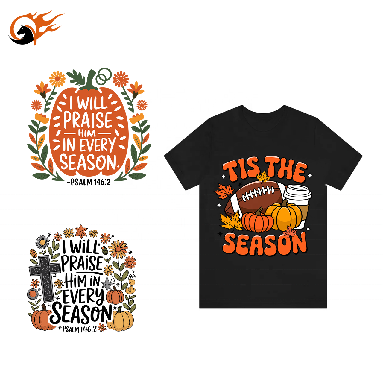 Factory wholesale thanks giving custom logo sticker waterproof transfer printing vinyl DTF heat press transfer for t-shirt