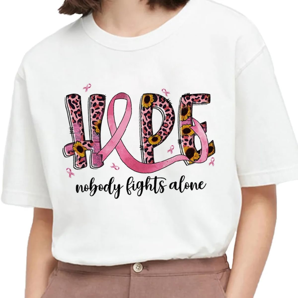 Breast Cancer Awareness Iron on Patches Pink Ribbon Heat Transfer for T-Shirts Breast Cancer Designs Vinyl Sticker for Clothing