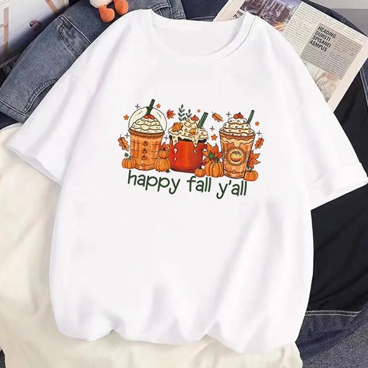 Fall Iron Heat Transfer for T-Shirt Autumn Pumpkins Maple Leaves Gnome Design Heat Transfer Stickers Thanksgiving Day Decoration