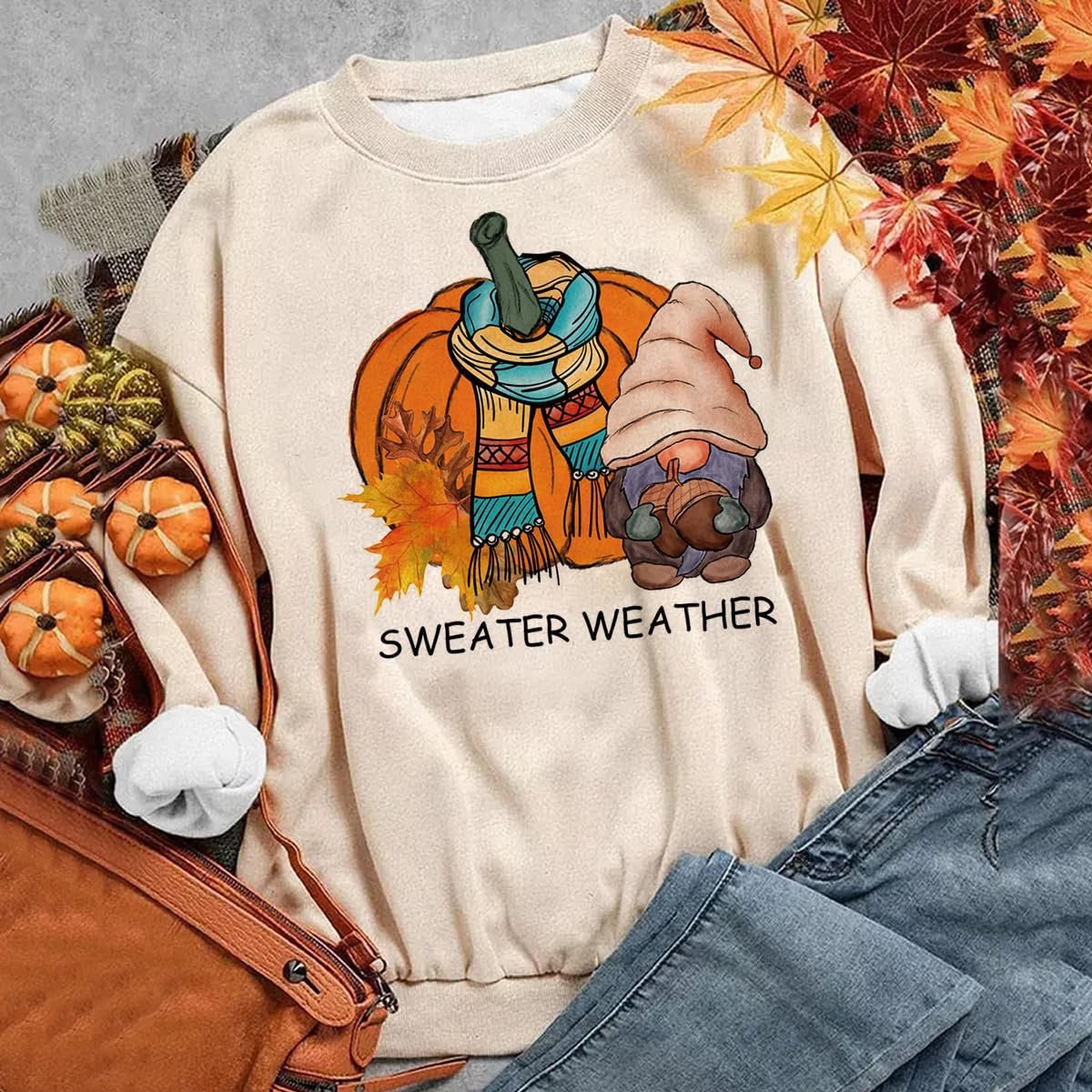 Fall Iron Heat Transfer for T-Shirt Autumn Pumpkins Maple Leaves Gnome Design Heat Transfer Stickers Thanksgiving Day Decoration