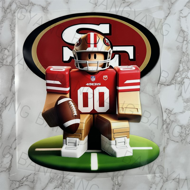 Wholesale football team dtf printed sticker dtf prints ready to press plastisol dtf heat transfer designs for t shirt