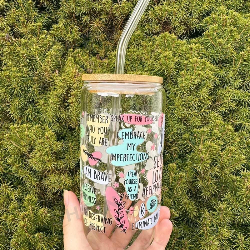 Factory Price Christmas Day uv dtf cup wrap transfers ready to press customized uvdtf cup wraps transfers for 16oz 20oz glass