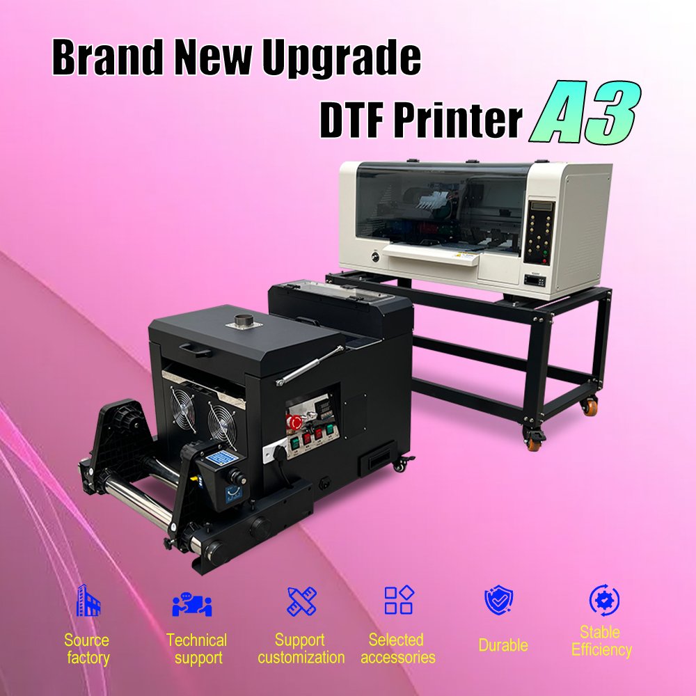 inkjet printer set heat transfer t-shirt printing machine A3 DTF direct to film printer with XP600 print head