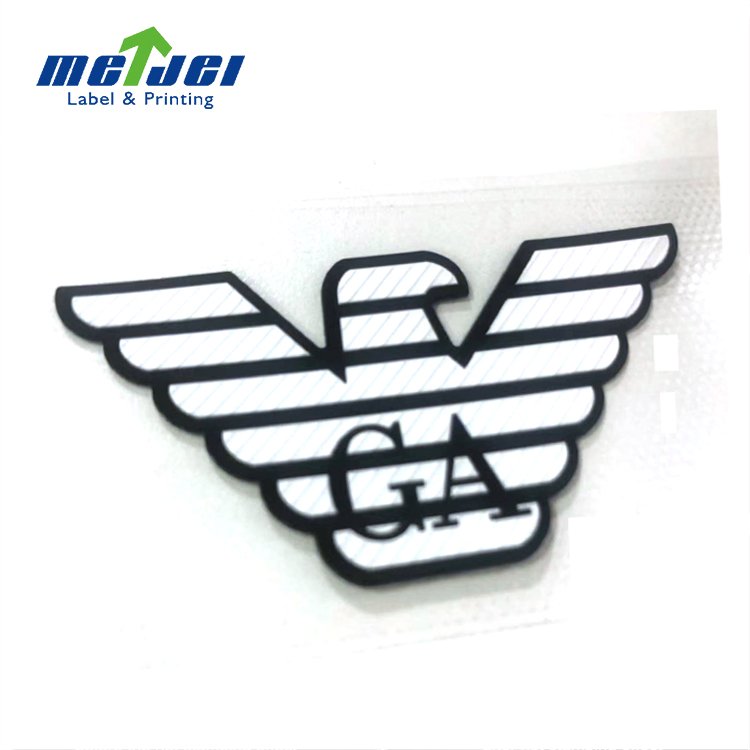 Custom embossed heat transfers 3D silicone rubber heat transfer label for clothing