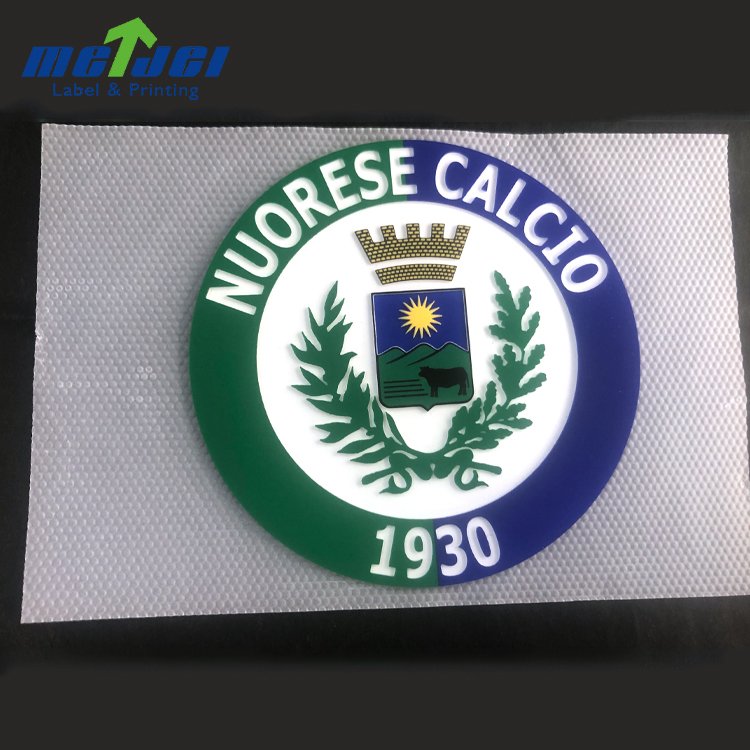 Custom embossed heat transfers 3D silicone rubber heat transfer label for clothing