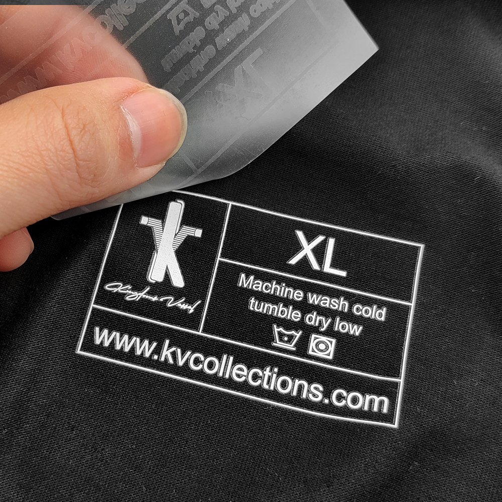 Wholesale Custom Clothing Iron On Heat Press Tagless Wash Label Neck Label Logo Heat Transfer Label Printing for T-Shirts