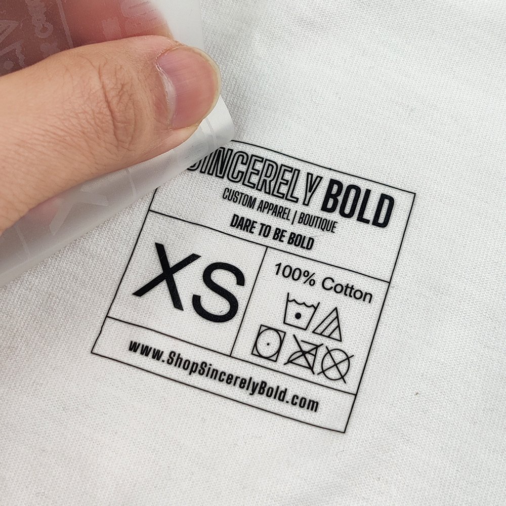Wholesale Custom Clothing Iron On Heat Press Tagless Wash Label Neck Label Logo Heat Transfer Label Printing for T-Shirts