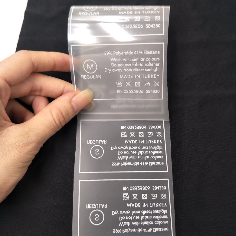 Flat Heat Transfer Vinyl Clothing Label Wash Care Label Heat Press Neck Sticker Size neck Labels for Clothing
