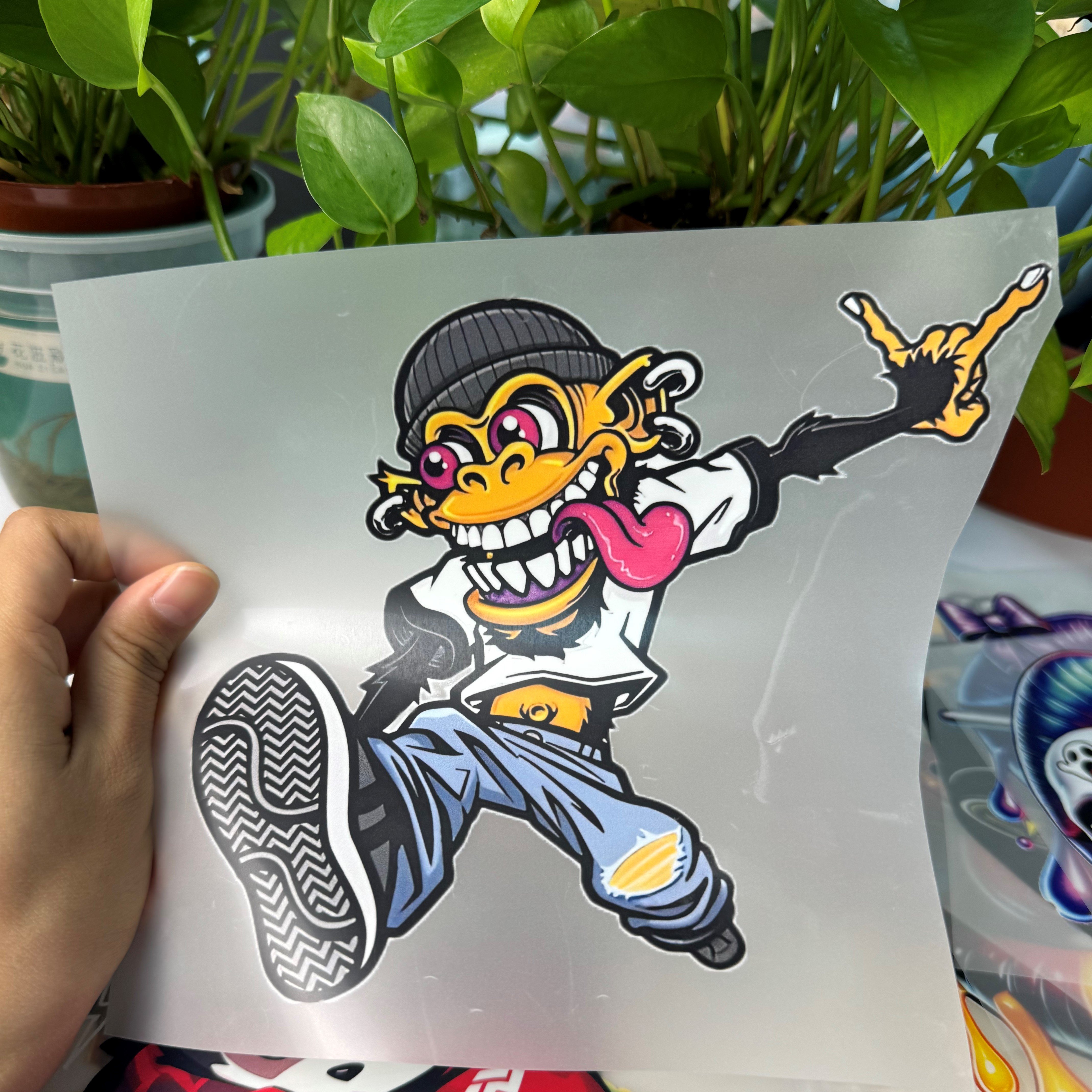 Wholesale Custom Cartoon Animal Design Heat Transfer Stickers Screen Printing DTF for Clothing Soft Washable Plastic Material