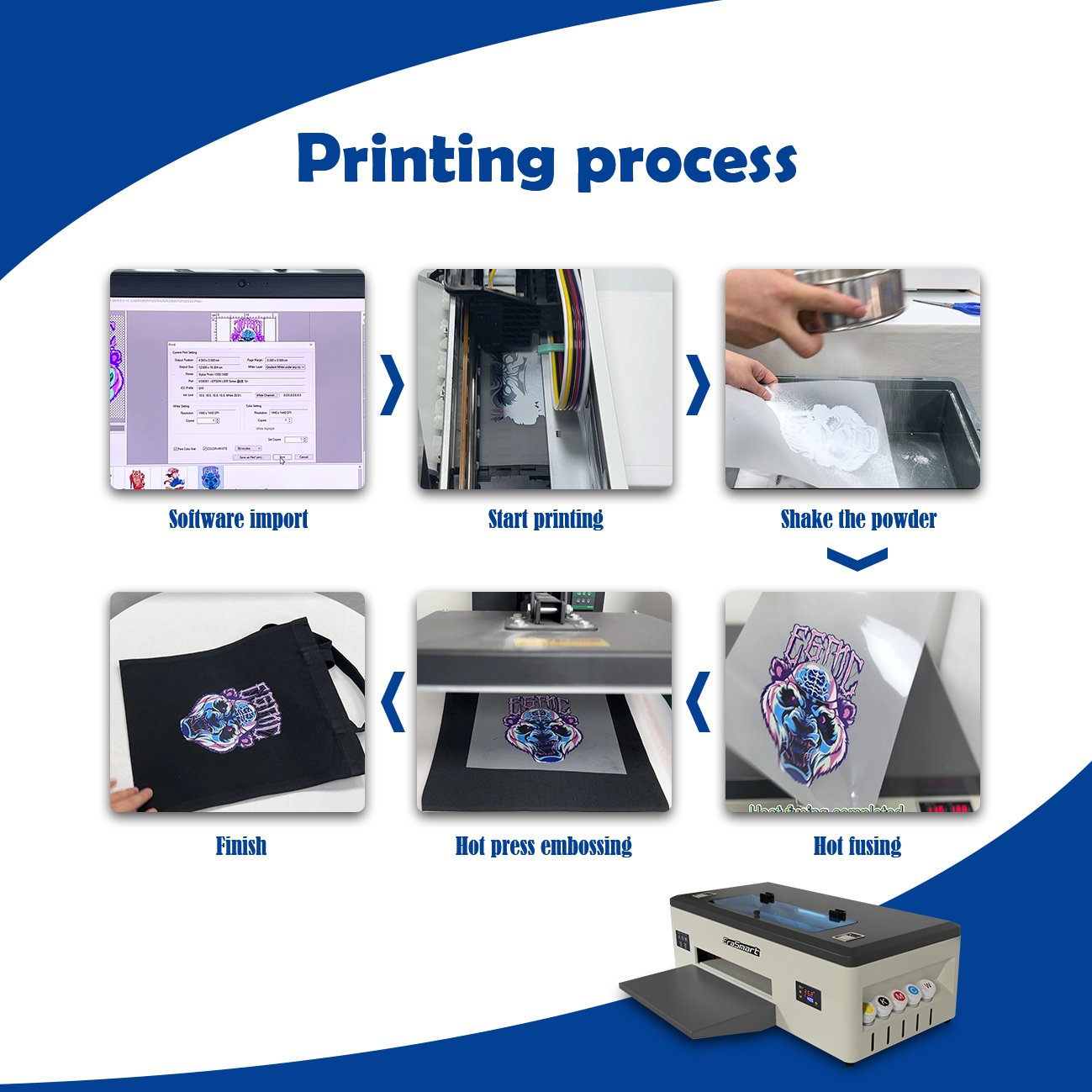 Erasmart Dtf Printer T Shirt Printer Digital T-Shirt Printing Machine Satin Ribbon Printer Machine