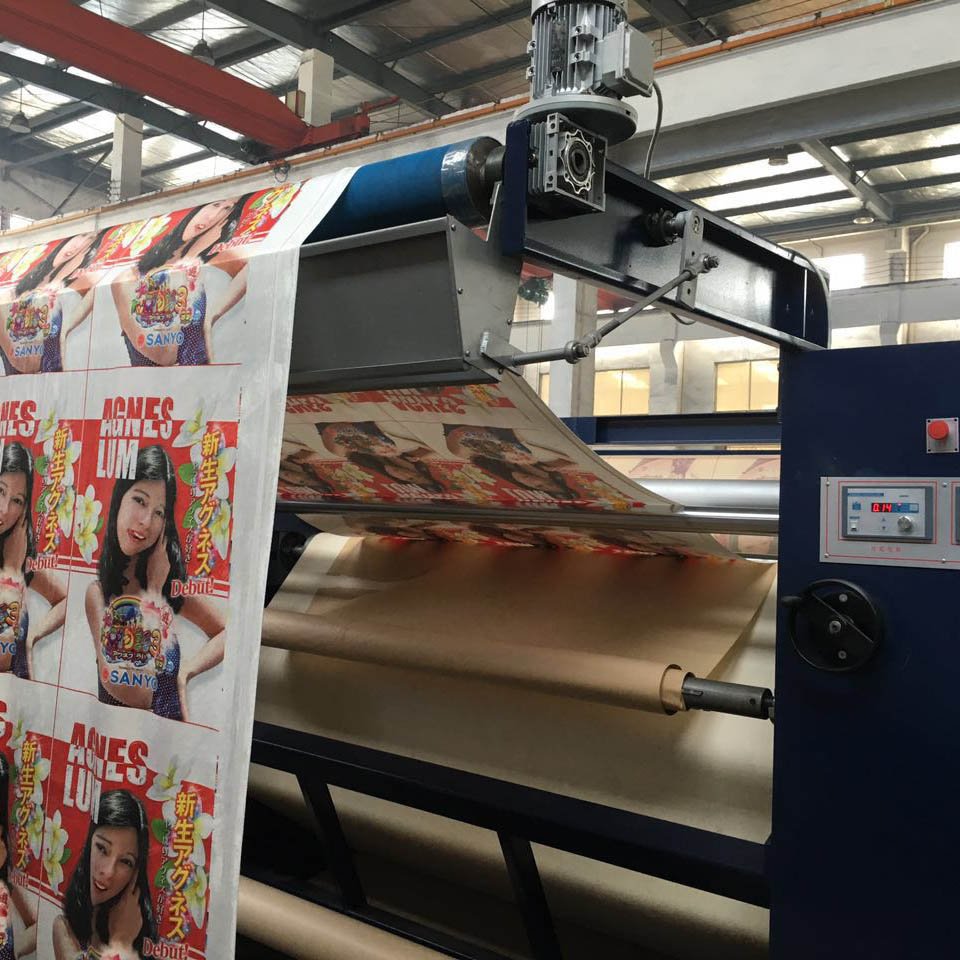 Oil heated sublimation paper roll to roll heat transfer printing machine