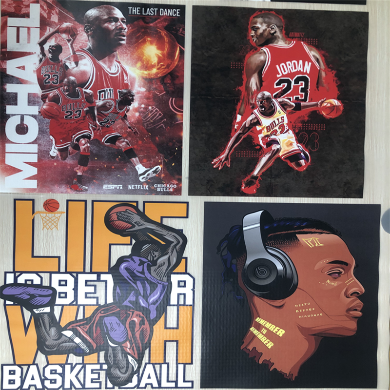 Hd Pictures Sports Garment Washable Label Iron Heat Transfer Factory Custom Cheap Dtf Craft Fashion Fighting Basketball Star
