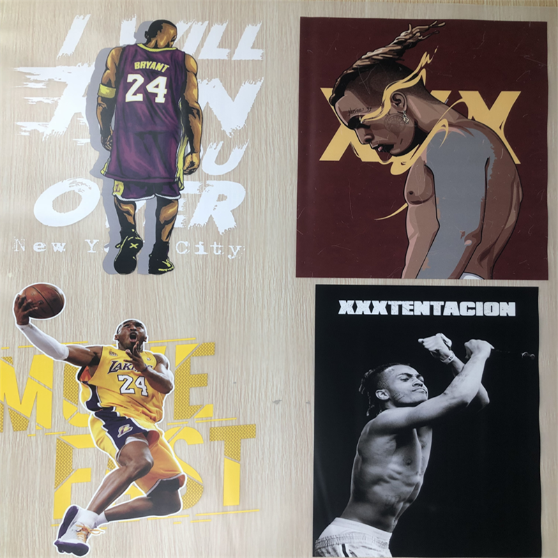 Hd Pictures Sports Garment Washable Label Iron Heat Transfer Factory Custom Cheap Dtf Craft Fashion Fighting Basketball Star