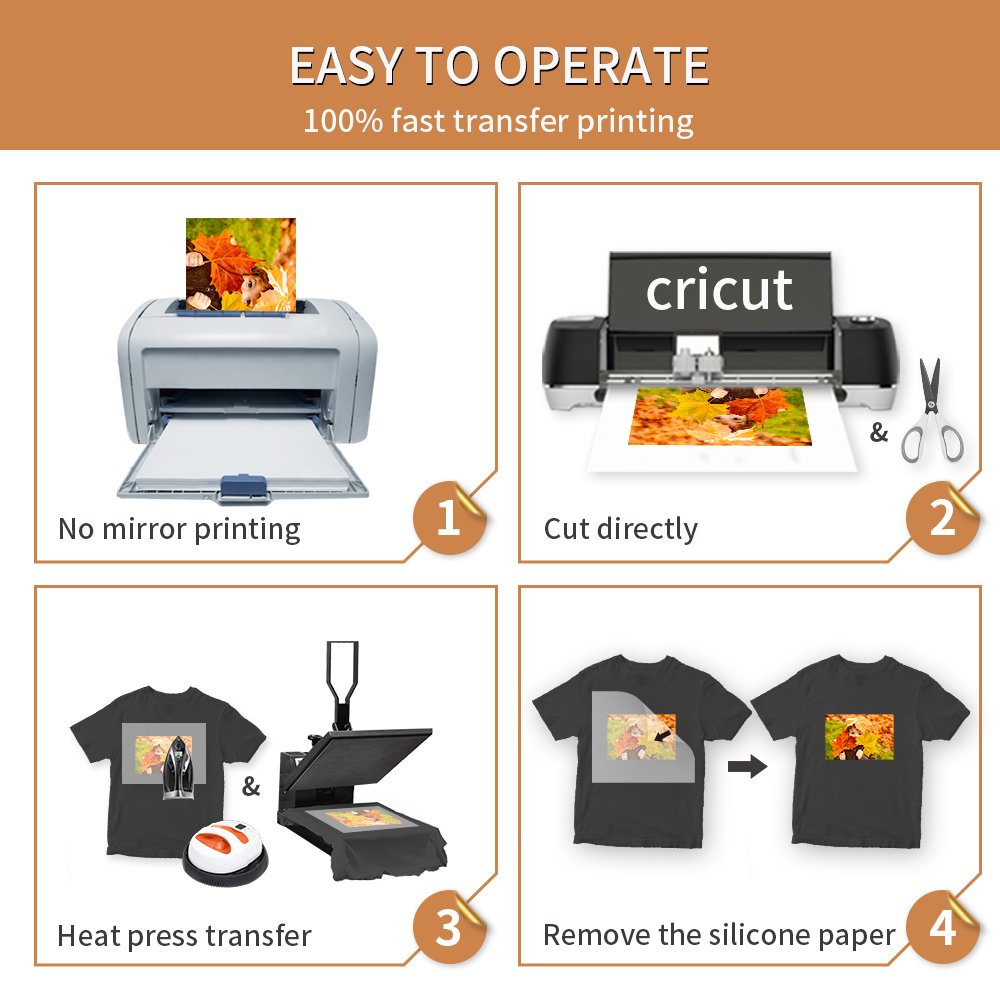 Winner Transfer High colour reproduction A4 100 sheets laser dark heat transfer paper for dark fabric
