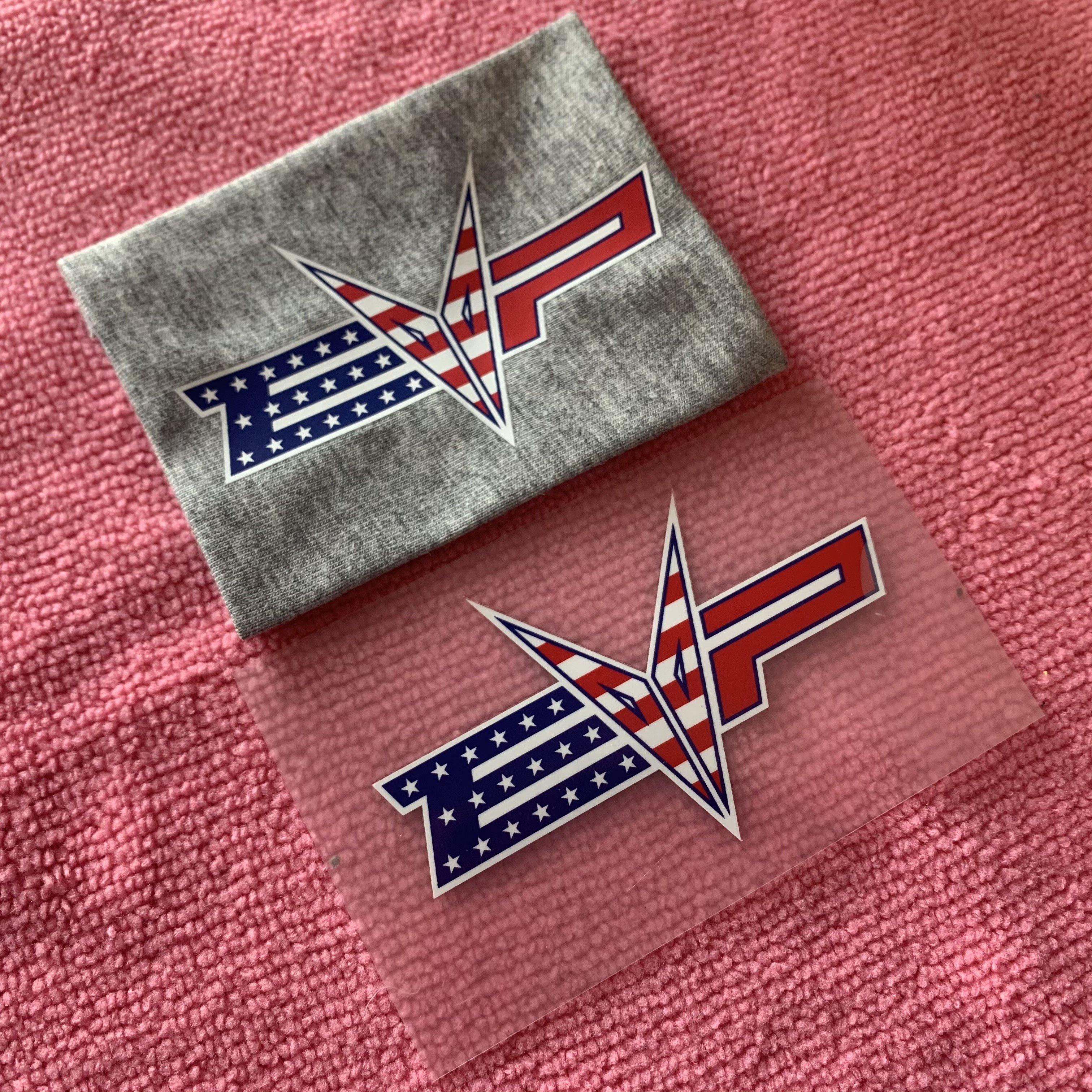 company logo clear PET film heat transfer printing label,not break clothing front logo heat press transfer sticker