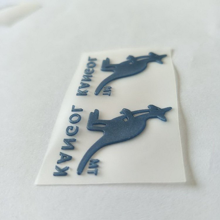 Custom Logo Printing Clothes hat Iron On 3d Embossed Pressed Heat Transfer Silicone Label For T-shirt Swimwear Fabric Shoes