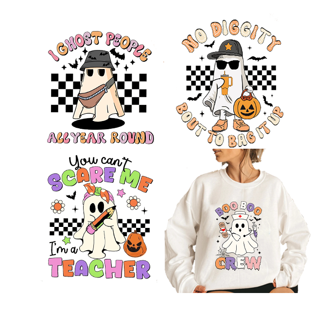 Halloween here for the boos heat transfer designs for sticker screen print transfers dtf heat transfers for shirts