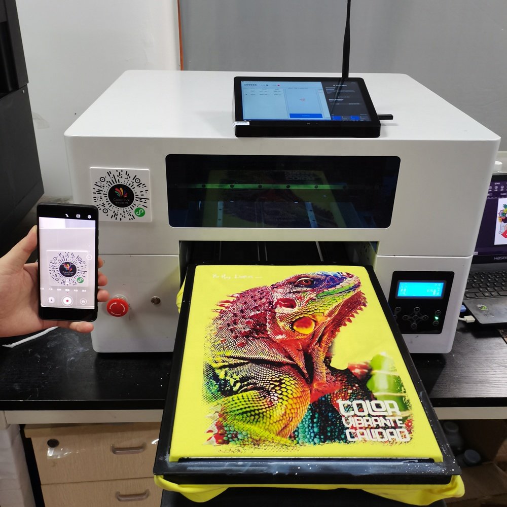 Refinecolor Wifi DTG Printer A3 T shirt Printing Machine Direct To Garment Printing White Cotton Tee Shirts