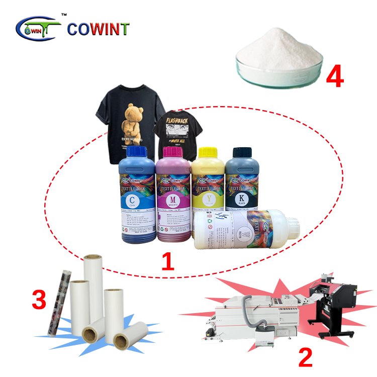 Cowint Direct to Film digital inkjet Printers 5 color cmykw Heat Transfer Printing DTF Ink