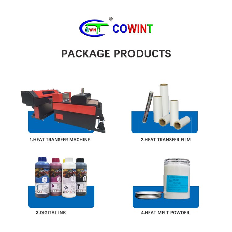 Cowint Direct to Film digital inkjet Printers 5 color cmykw Heat Transfer Printing DTF Ink