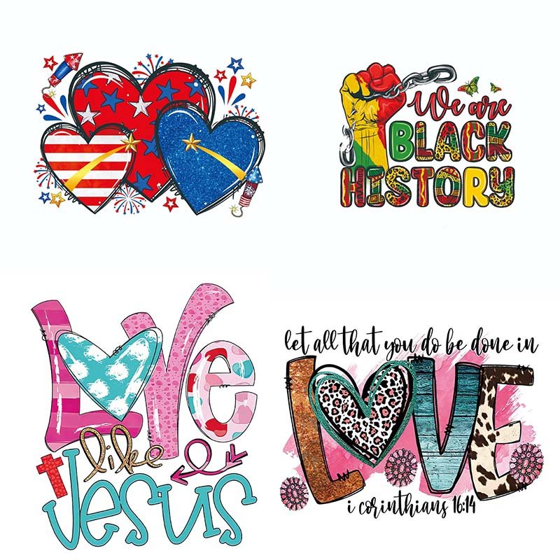 Factory Custom Dtf Transfers Heat Transfer Designs Ready To Press Logo Iron On sticker heat Transfer Prints On Garments