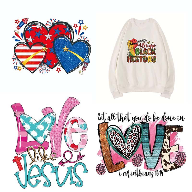 Factory Custom Dtf Transfers Heat Transfer Designs Ready To Press Logo Iron On sticker heat Transfer Prints On Garments
